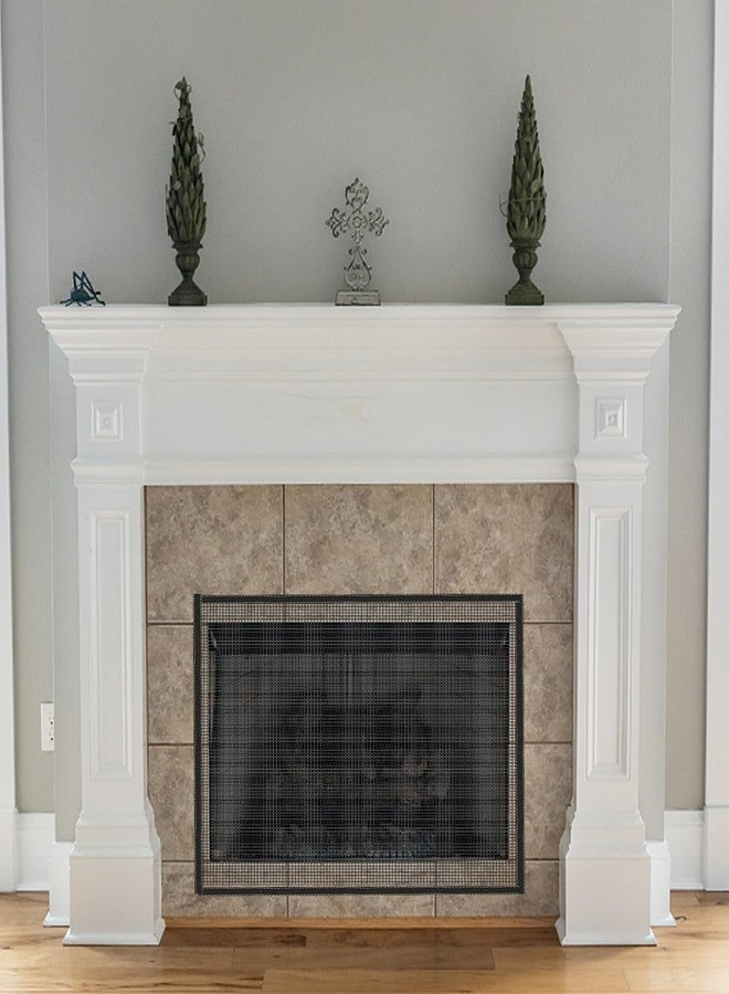 TUYUU حاجز مدفأة، غطاء شبكي للمدفأة، حماية المدفأة للأطفال، غطاء مدفأة لغرفة المعيشة الداخلية، غطاء بوابة للمدفأة لسلامة الأطفال الصغار والرضع والحيوانات الأليفة. 39 بوصة عرض × 32 بوصة ارتفاع، أسود - Image 4